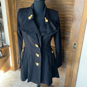 Design Todays by Song & Sang Black with Gold buttons Coat Size M NWT